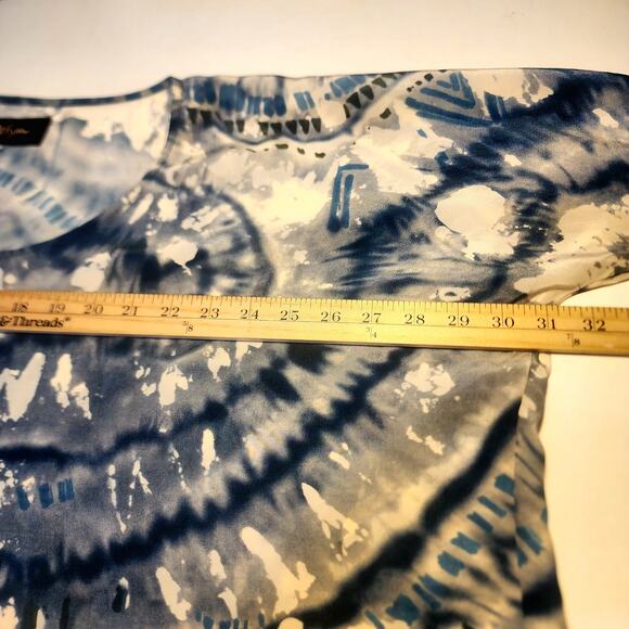 Johnny Was Biya Tunic Watercolor Abstract 100% Silk Oversized Blouse Top - Picture 5 of 6